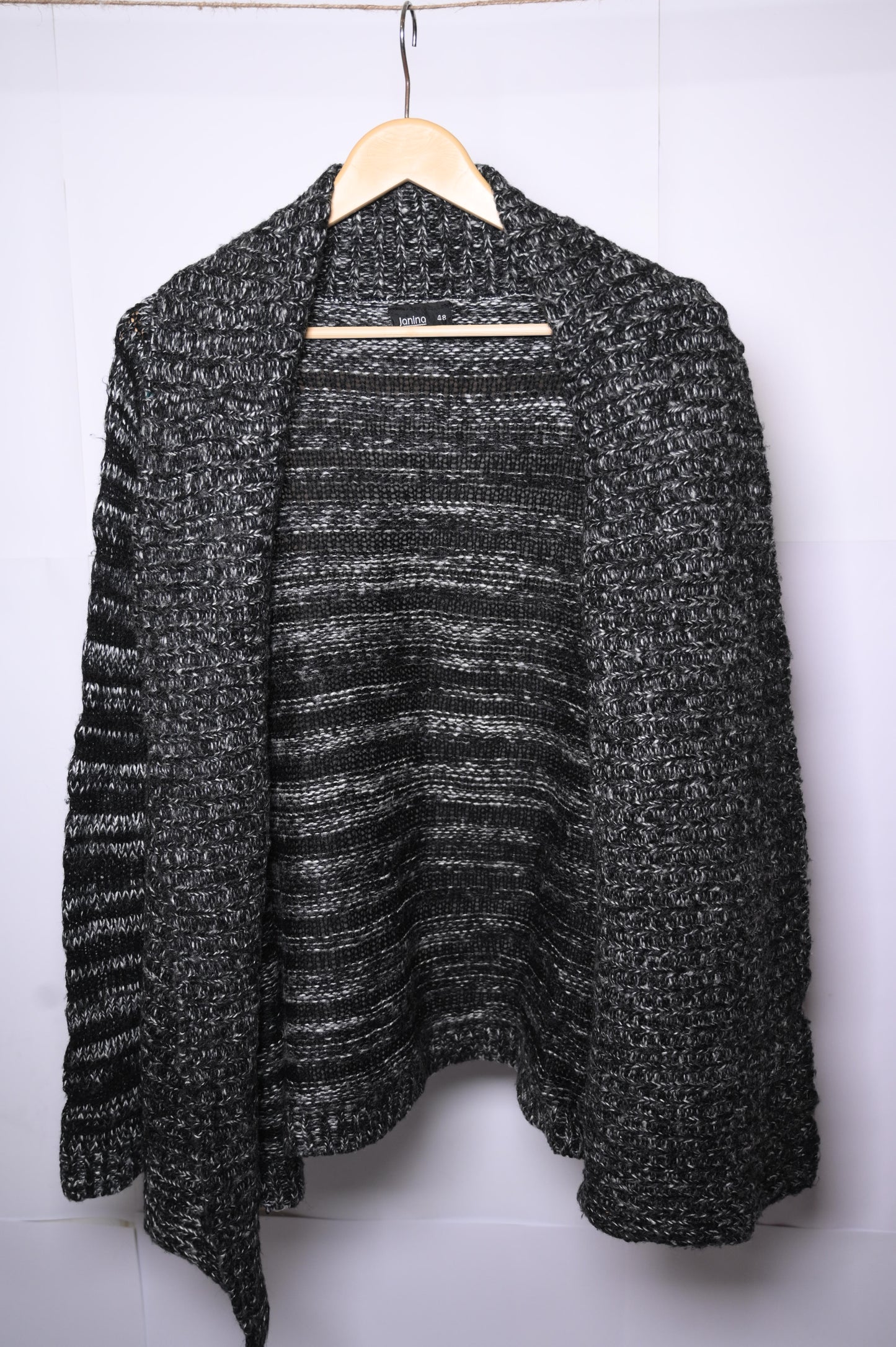 Sophisticated Black-Grey-White Acrylic Shrug