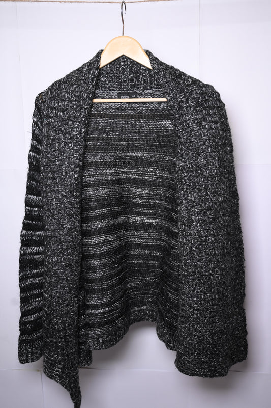 Sophisticated Black-Grey-White Acrylic Shrug