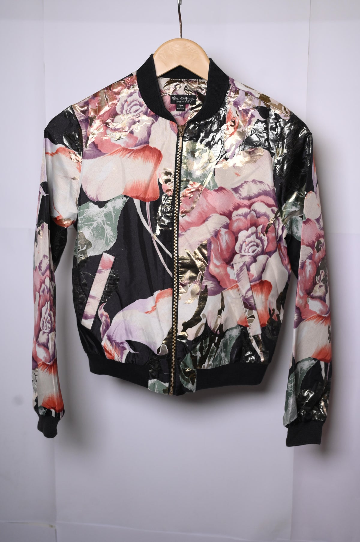 Miss Selfridge Floral Zipper Jacket