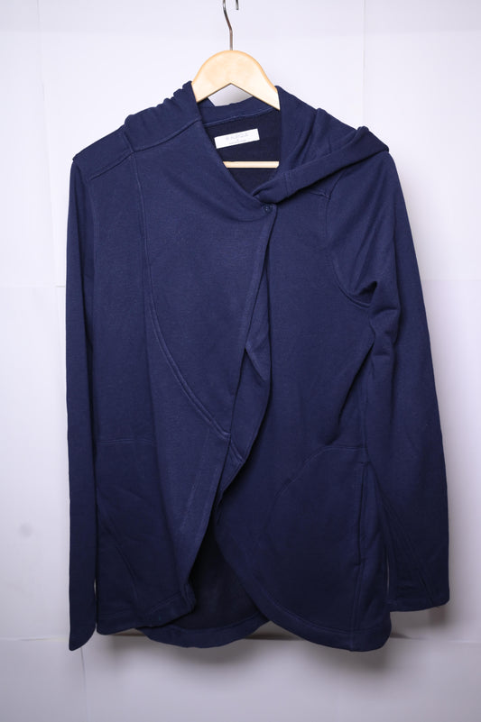 Aurique Navy Blue Cape-Type Hoodie - Large