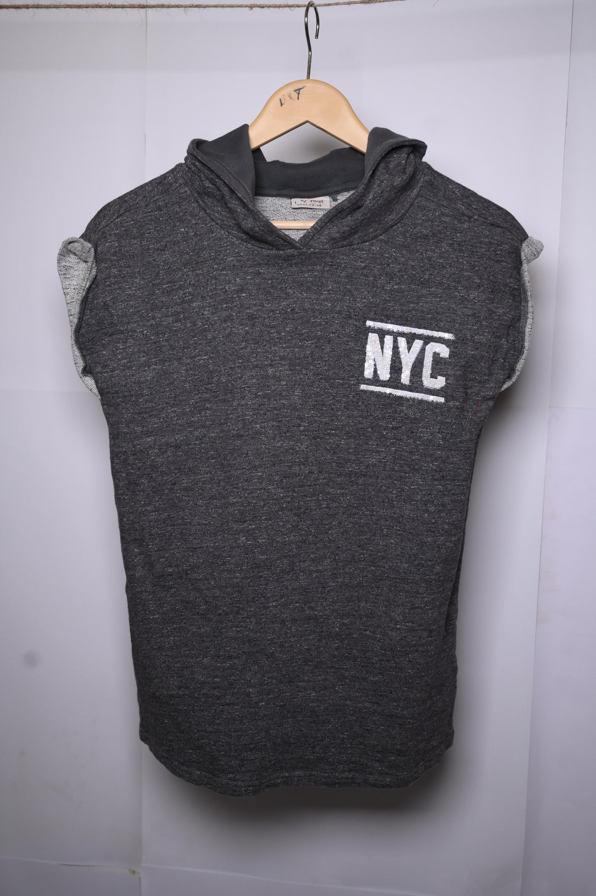 Next Sleeveless Grey Hoodie - Small