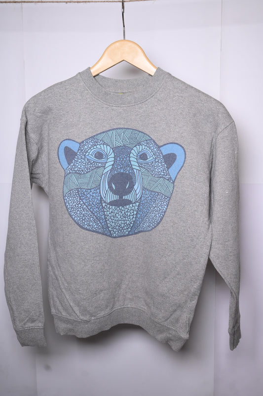 Teemill Grey Polar Bear Sweatshirt - Small