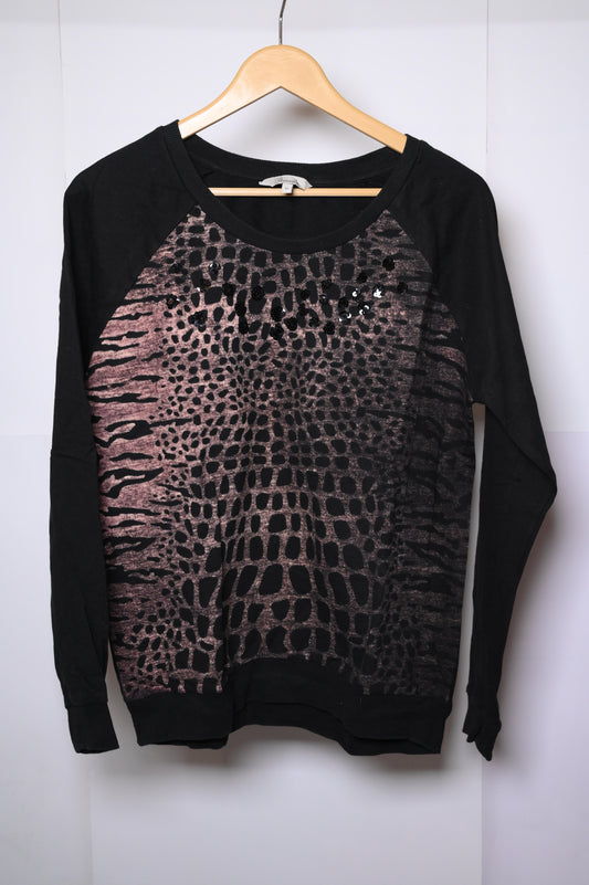 Peacocks Black Cheetah Medium Sweatshirt