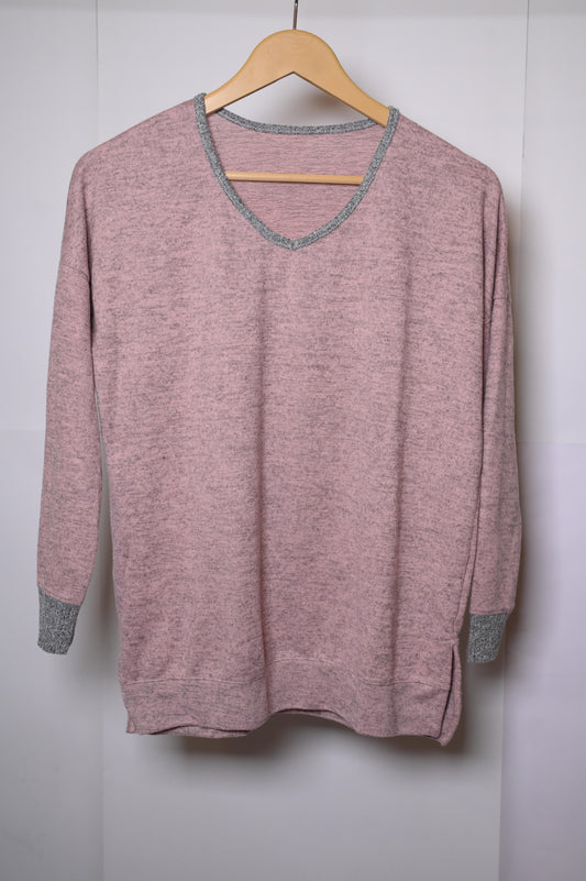 Thriftyfy Pink Winter Sweatshirt (Medium)