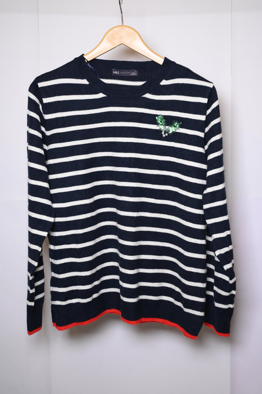 M&S Navy Blue Sweatshirt - Large