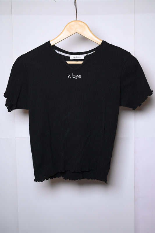 New Look Black Crop Top - Medium