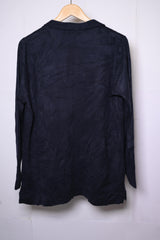 Navy Blue Acrylic Shrug with Pockets