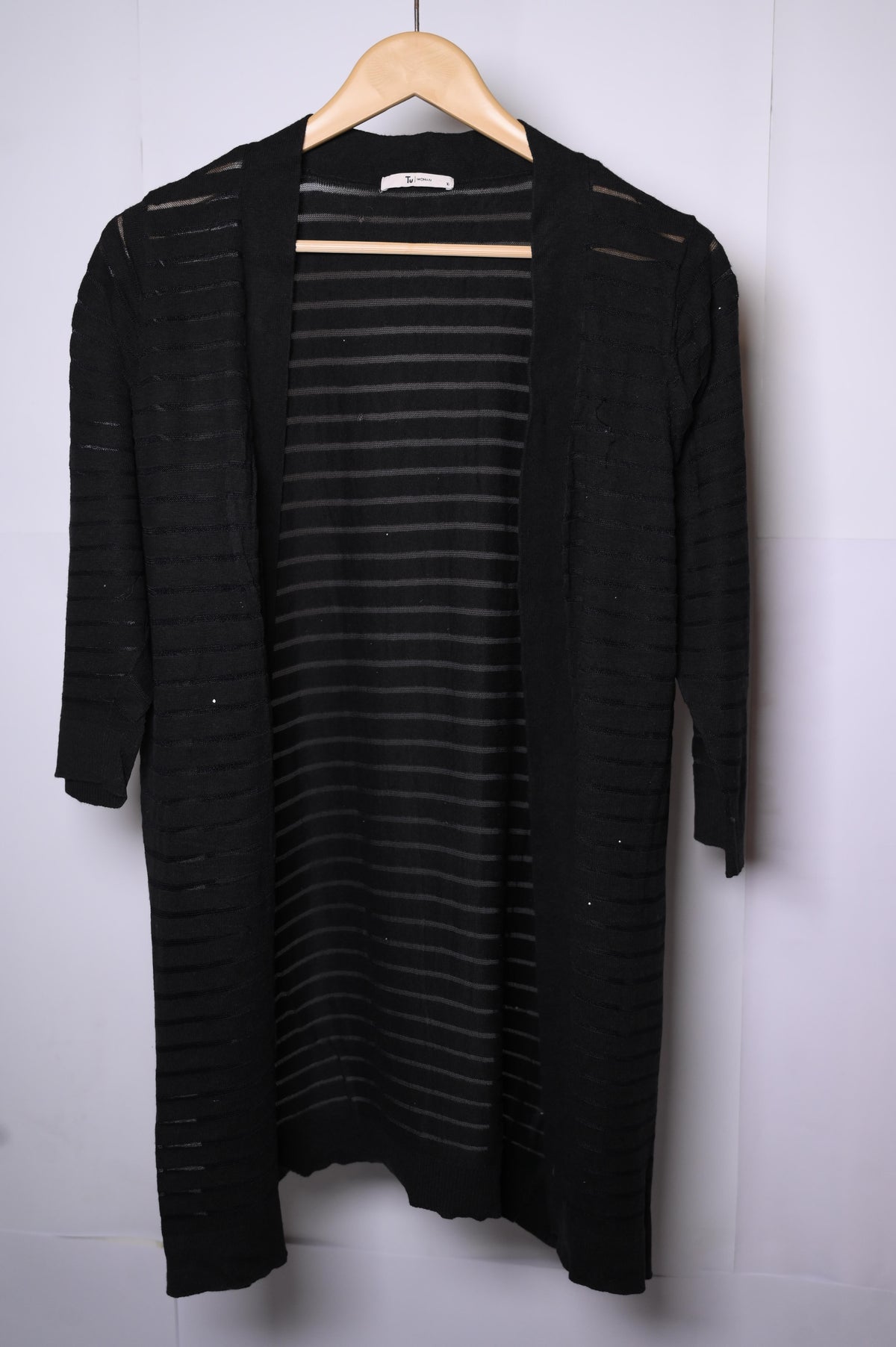 Elegant Black See-Through Lines Shrug