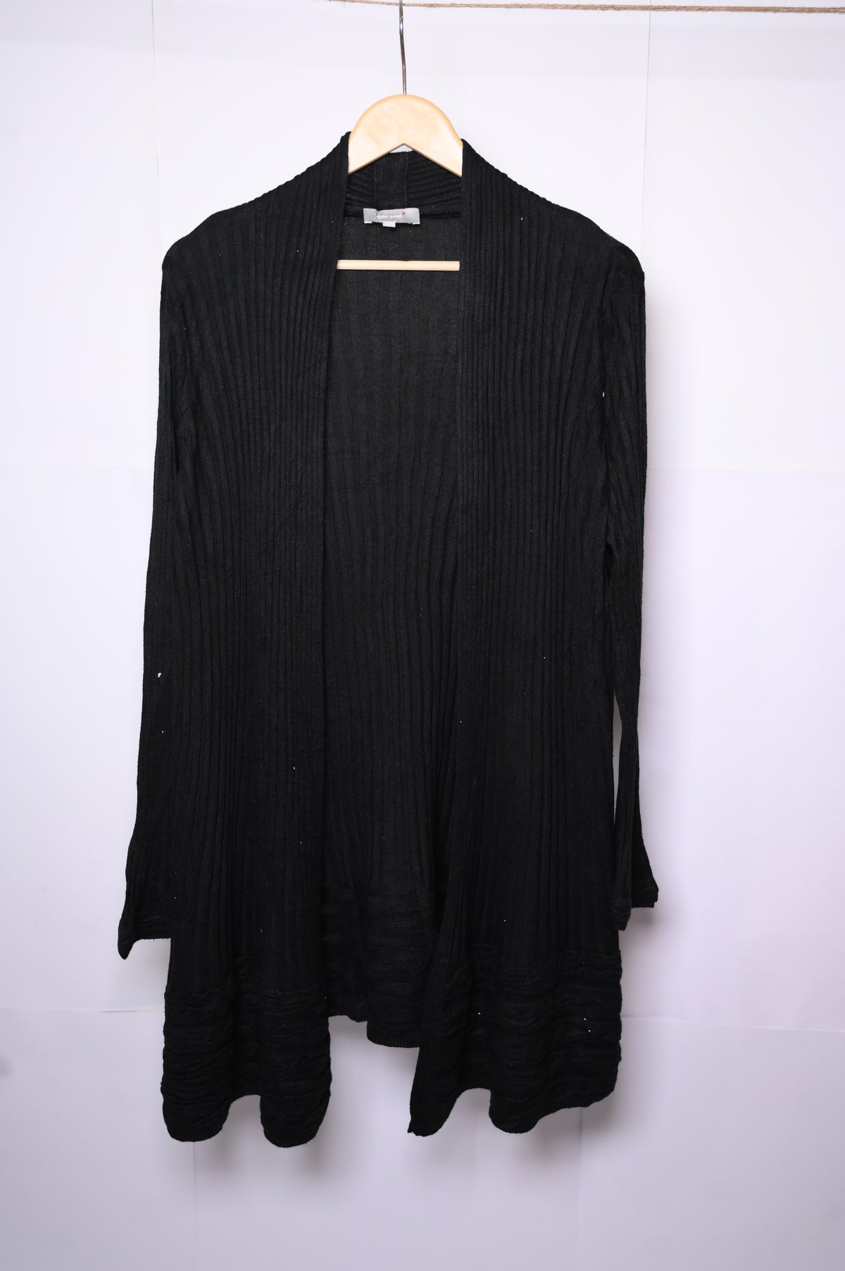 Minimalist Black Viscose Shrug