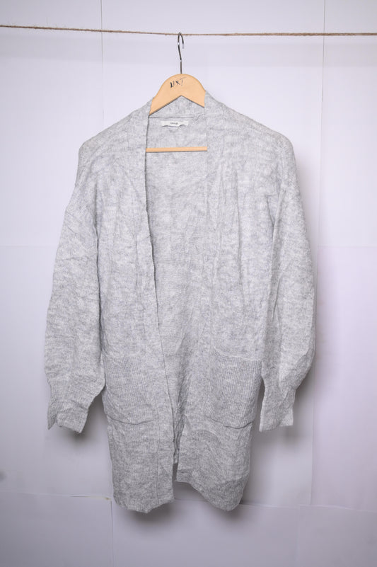 Casual Light Grey and White Acrylic Shrug