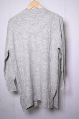 Casual Light Grey and White Acrylic Shrug