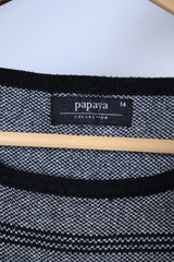 Papaya Grey Sweatshirt with Black Lines - Medium