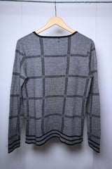 Papaya Grey Sweatshirt with Black Lines - Medium