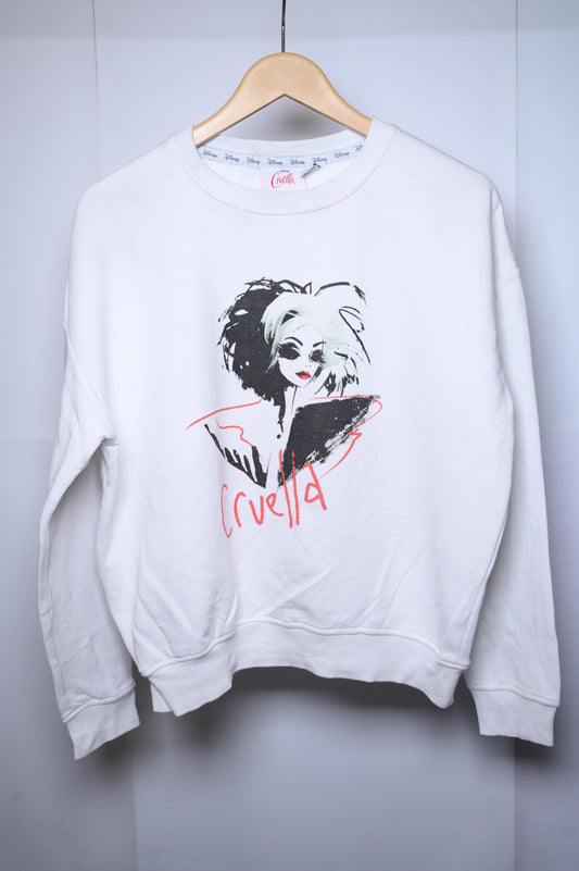 Disney White Cruella Sweatshirt - Large