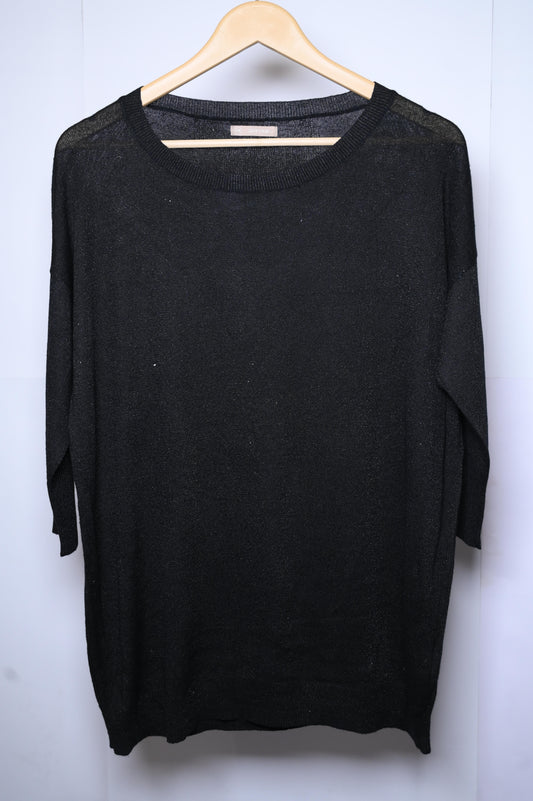 Avenue Sparkly Black Sweatshirt - Medium