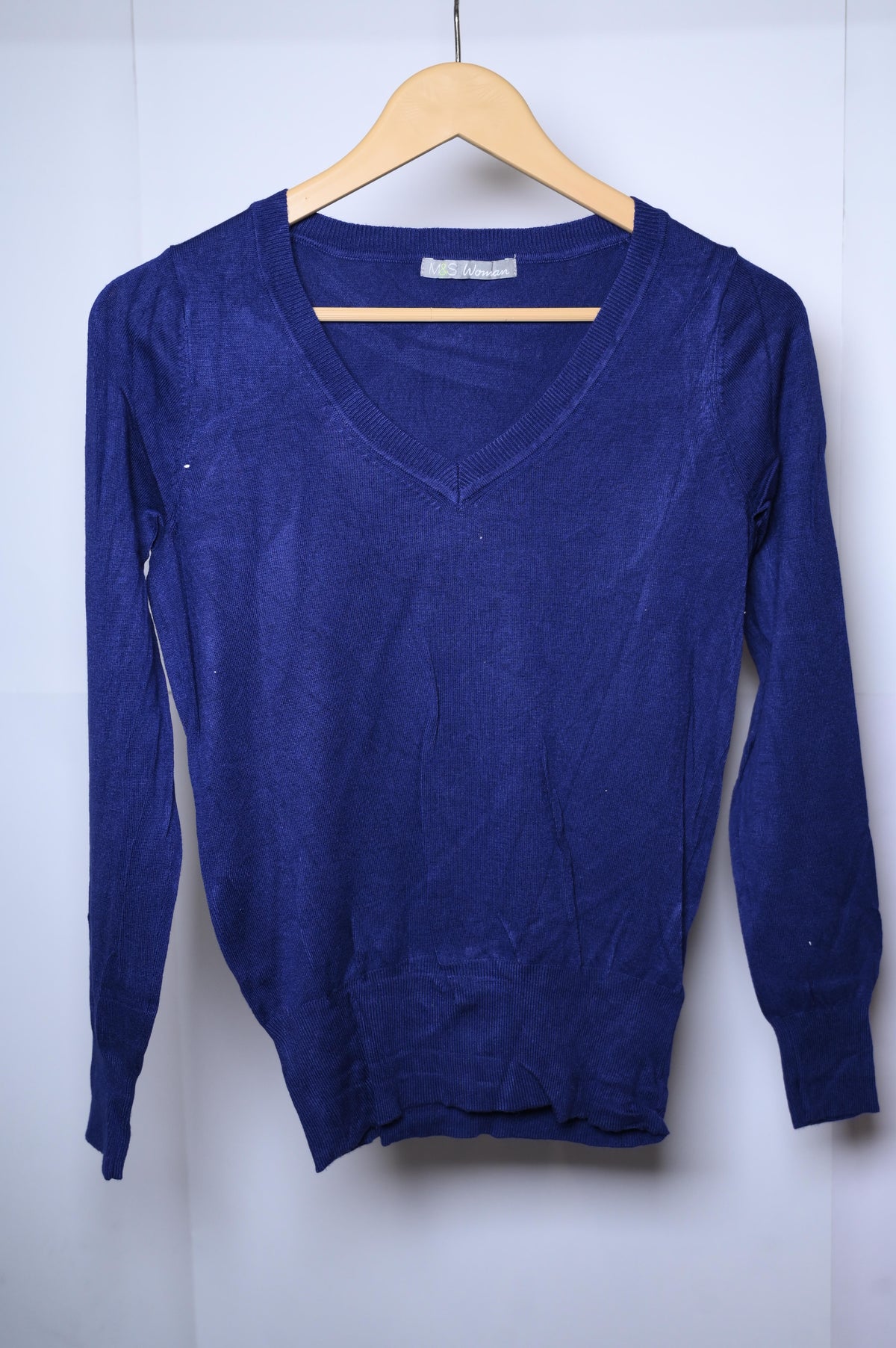 M&S Women's Navy Blue Viscose Sweater