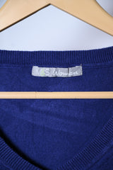 M&S Women's Navy Blue Viscose Sweater