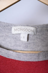 Monsoon Grey Red and Pink Winter Blouse