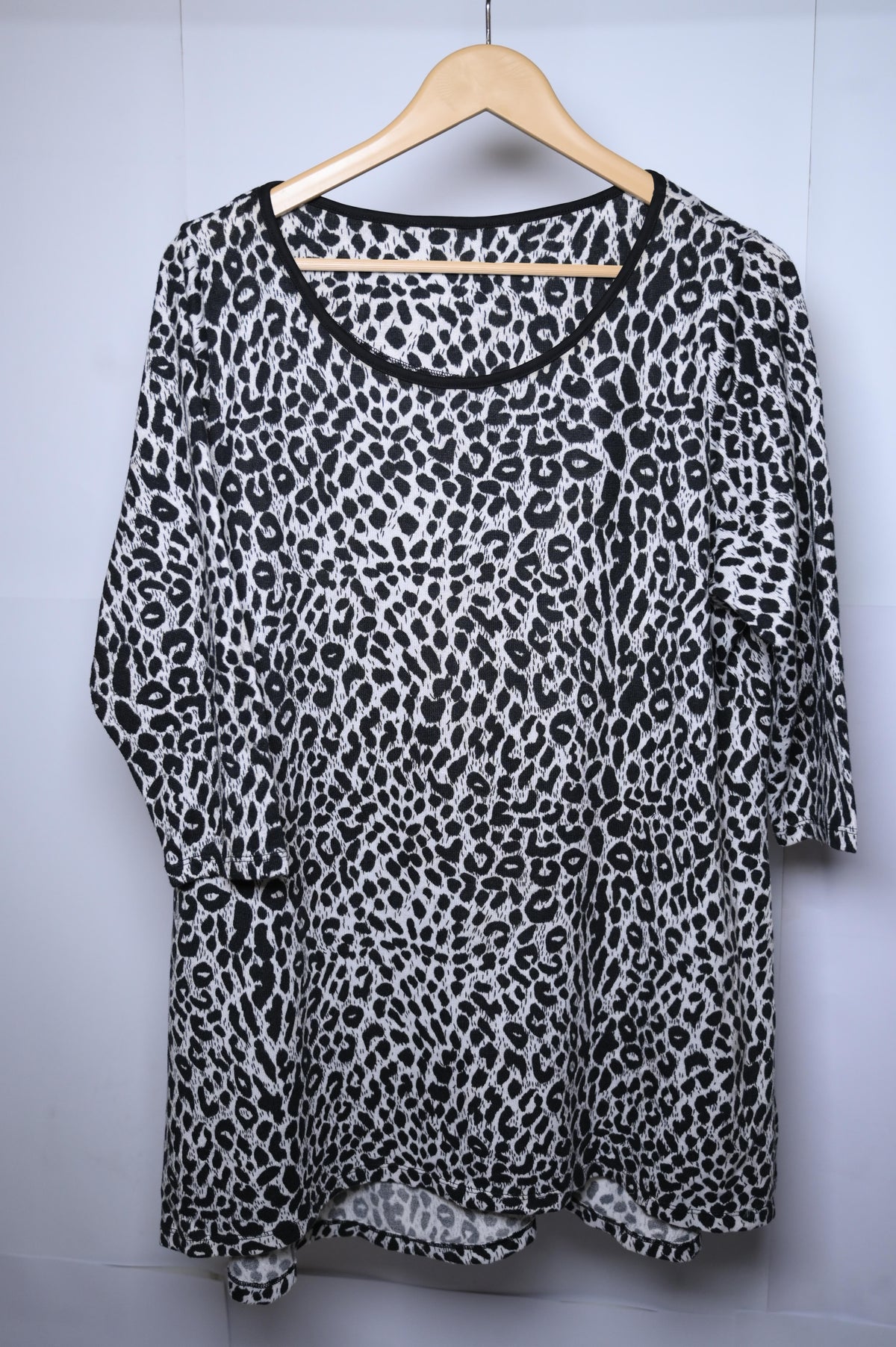 M&S White Black Cheetah Print Blouse