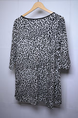 M&S White Black Cheetah Print Blouse