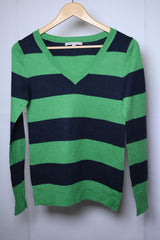 Gap Green and Blue Striped Sweatshirt - Small