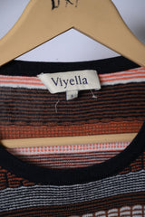 Viyella Orange Brown Black Winter Blouse