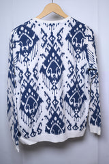 Tu White Sweatshirt with Blue Sequins - Medium