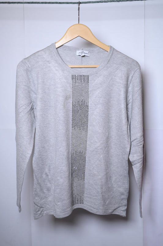 Mud Flower Grey Winter Blouse