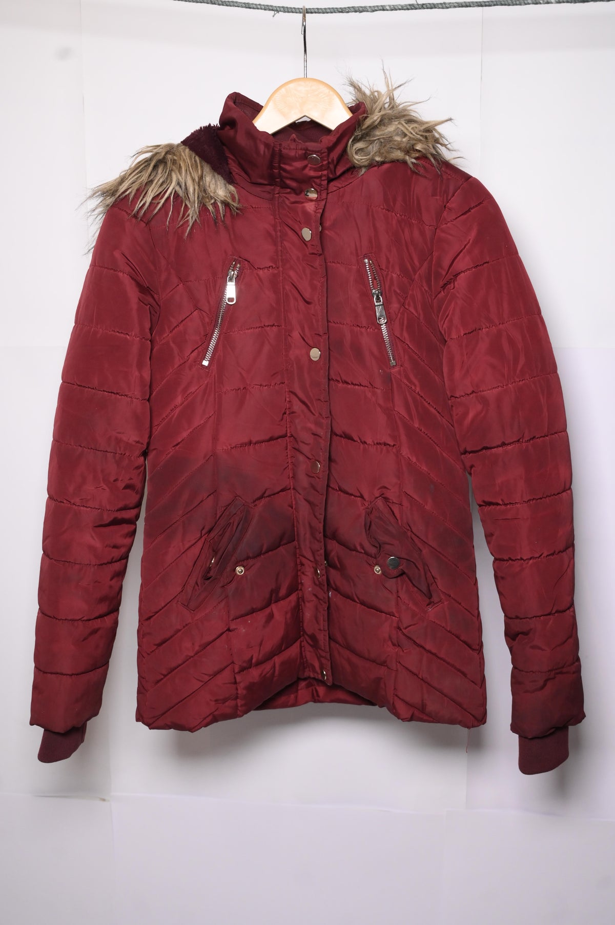 F&F Maroon  Puffer Jacket - Small