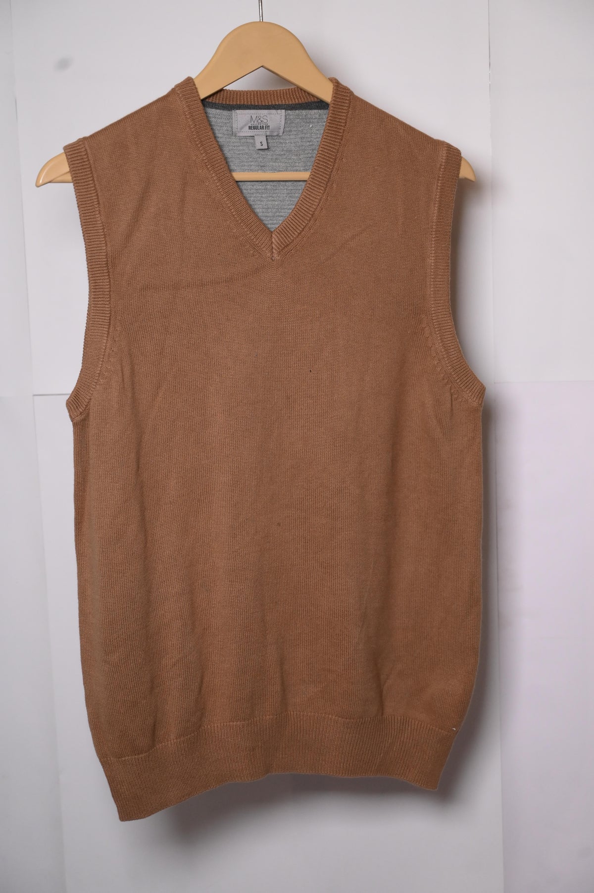 Brown M&S Small Sweater (Cut Sleeves)