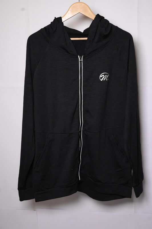 Thriftyfy Black Hoodie with M Logo (Large, Excellent Condition)