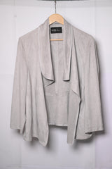 Casual Grey Polyester Shrug