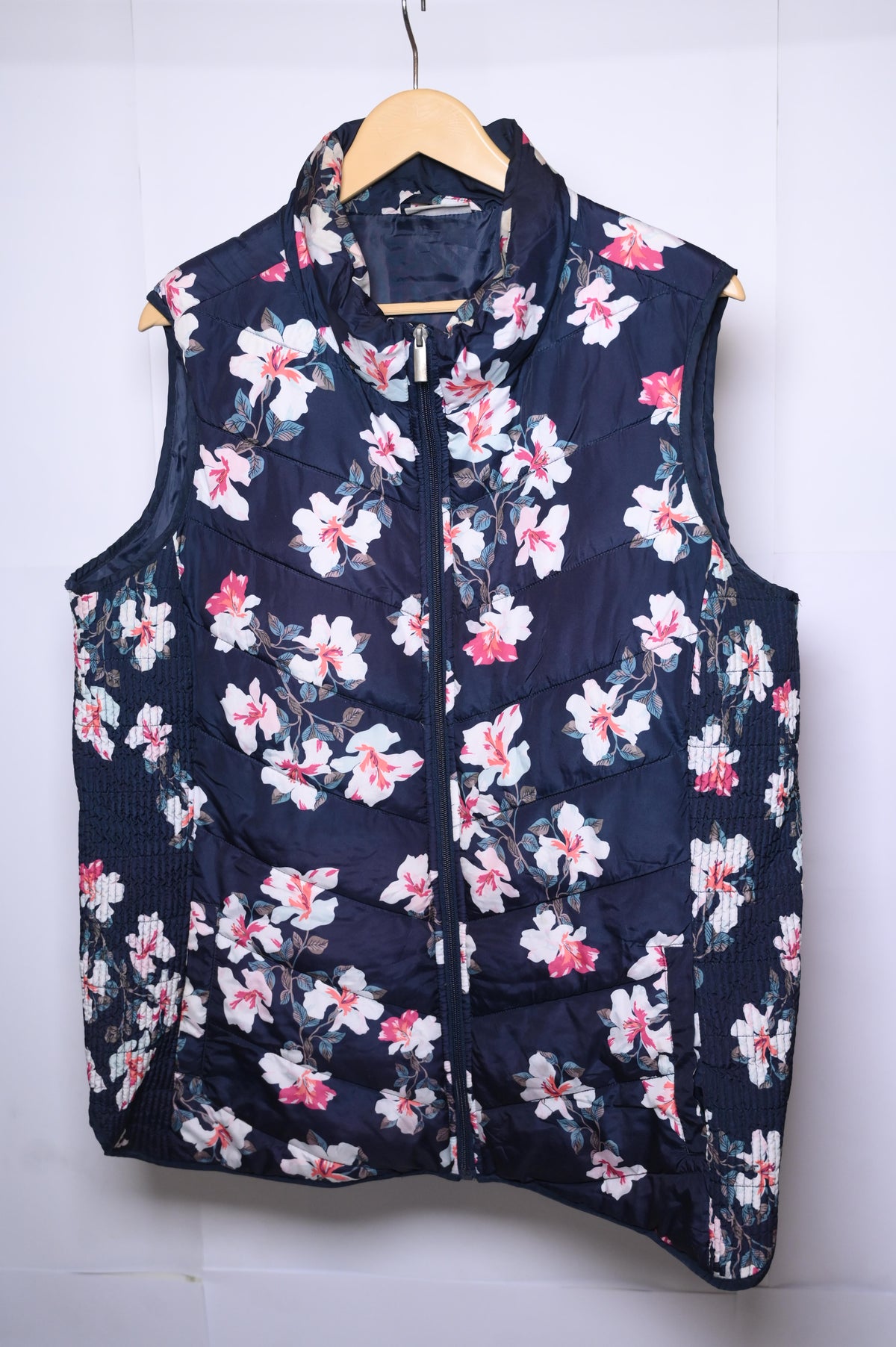 Janina Vivid Blue Floral Puffer Jacket