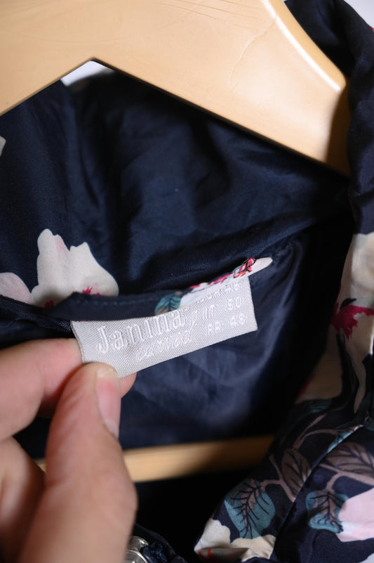 Janina Vivid Blue Floral Puffer Jacket