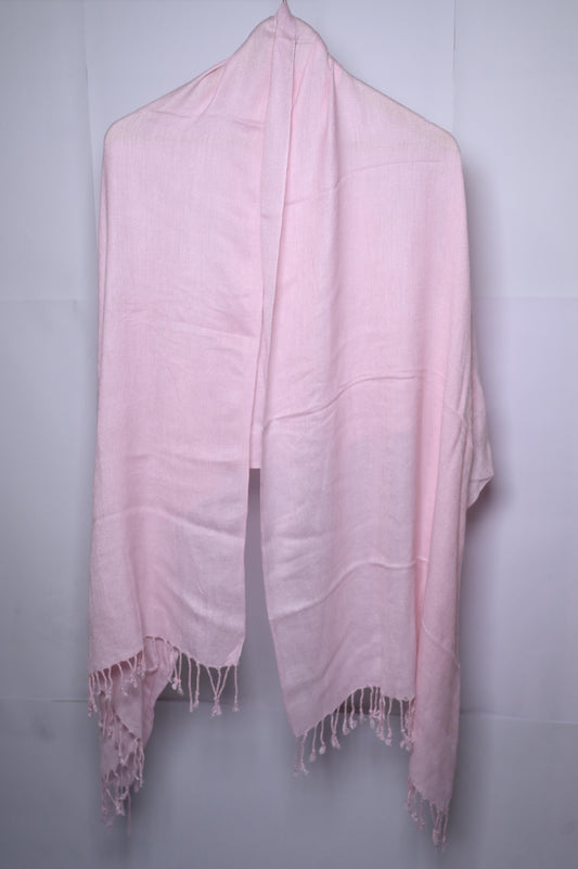 Thriftyfy Baby Pink Pashmina Shawl - Soft and Feminine