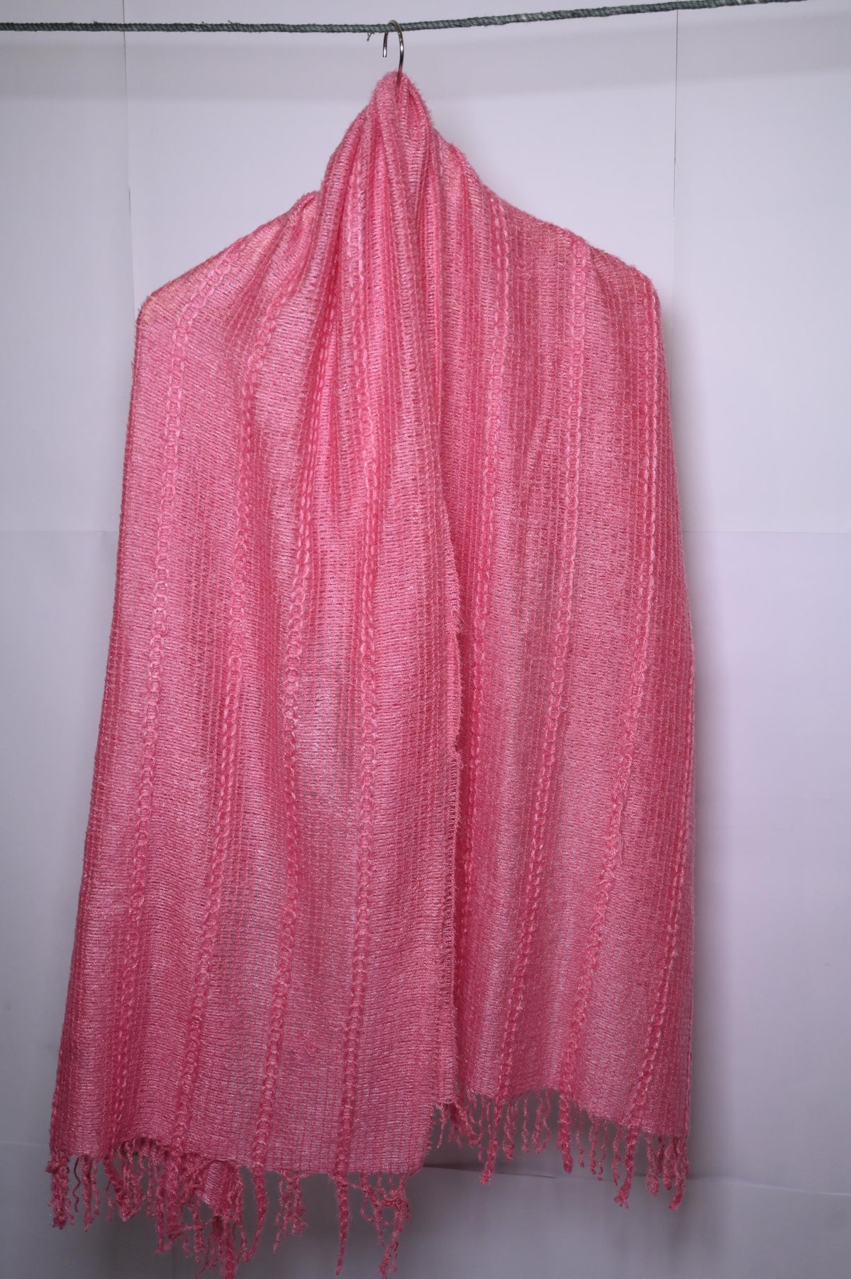 Thriftyfy Pink Knitted Shawl - Elegant and Stylish