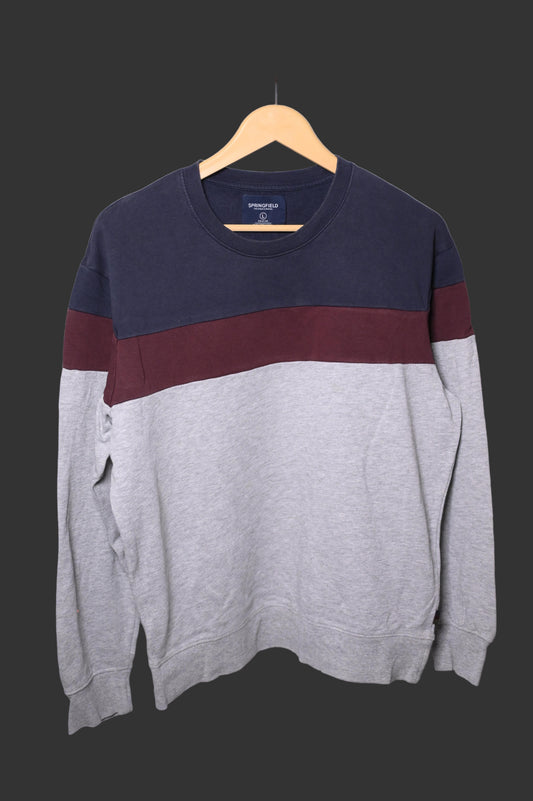 Springfield Grey, Maroon, and Blue Large Sweatshirt – Excellent