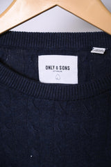 Dark Blue Only and Sons Medium Sweater