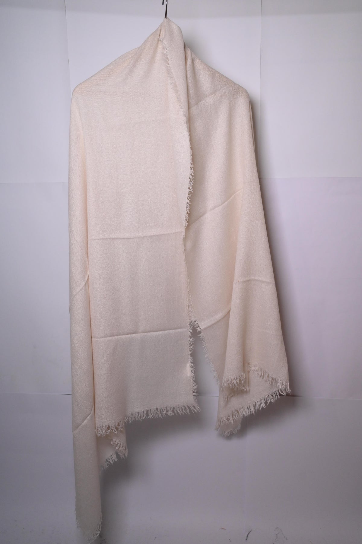 Thriftyfy Off-White Linen Shawl - Soft and Breezy