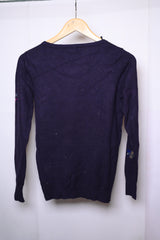 M&Co White and Purple Winter Blouse (Medium)