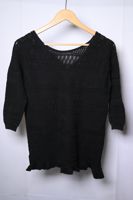 Next Black Lace Winter Blouse (Medium)