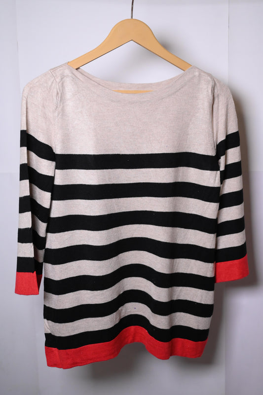 Black and Cream With Stretch Sweatshirt - Small