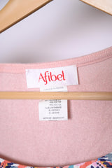 Afibel Pink Winter Blouse with Green, Blue, and Red Accents (Medium)