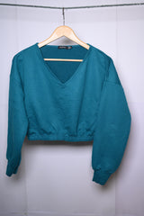 Booho Green Crop Sweatshirt