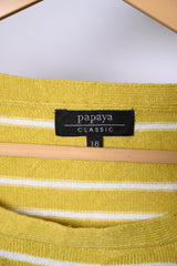 Papaya Yellow & White Striped Large Sweatshirt