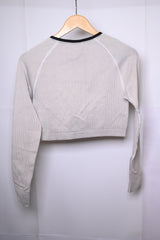 My Protein Greyish Cream Crop Sweatshirt - Large