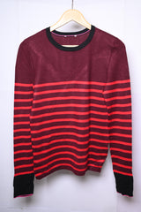 Thriftyfy Small Pink and Red Striped Sweatshirt