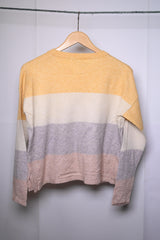 Brave Soul Yellow and White Sweatshirt - XS