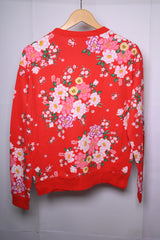 H&M Red with Flowers Small Sweatshirt