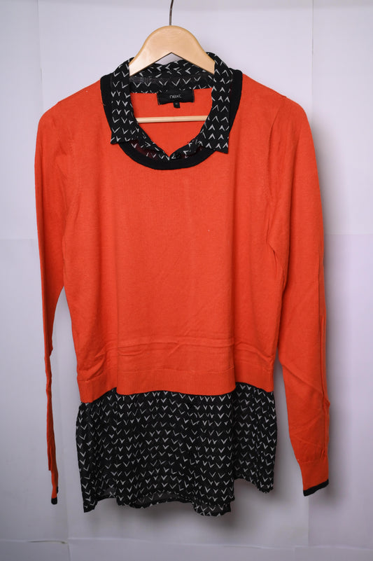 Next Rusty Lace Orange Blouse – Medium